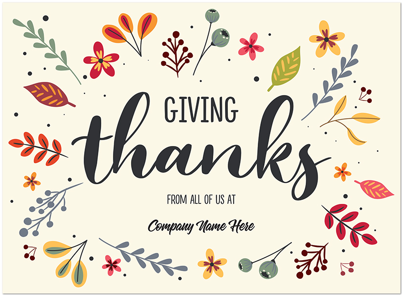 Select a verse or write your own. Giving Thanks Name Card D2785U-4B